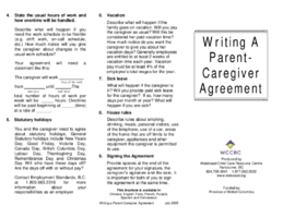 Writing A Parent-Caregiver Agreement