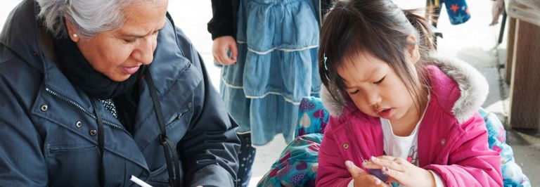 children creating art at daycare